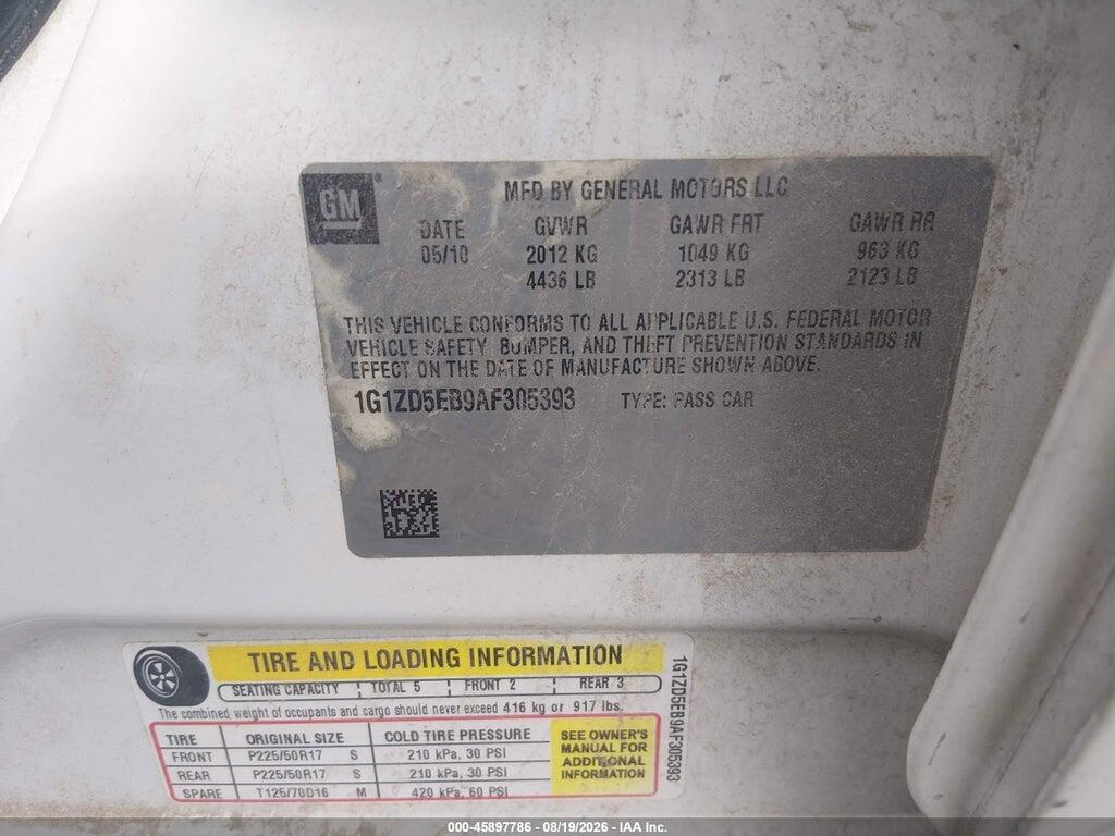 1G1ZD5EB9AF305393 2010 CHEVROLET MALIBU photo no. 7