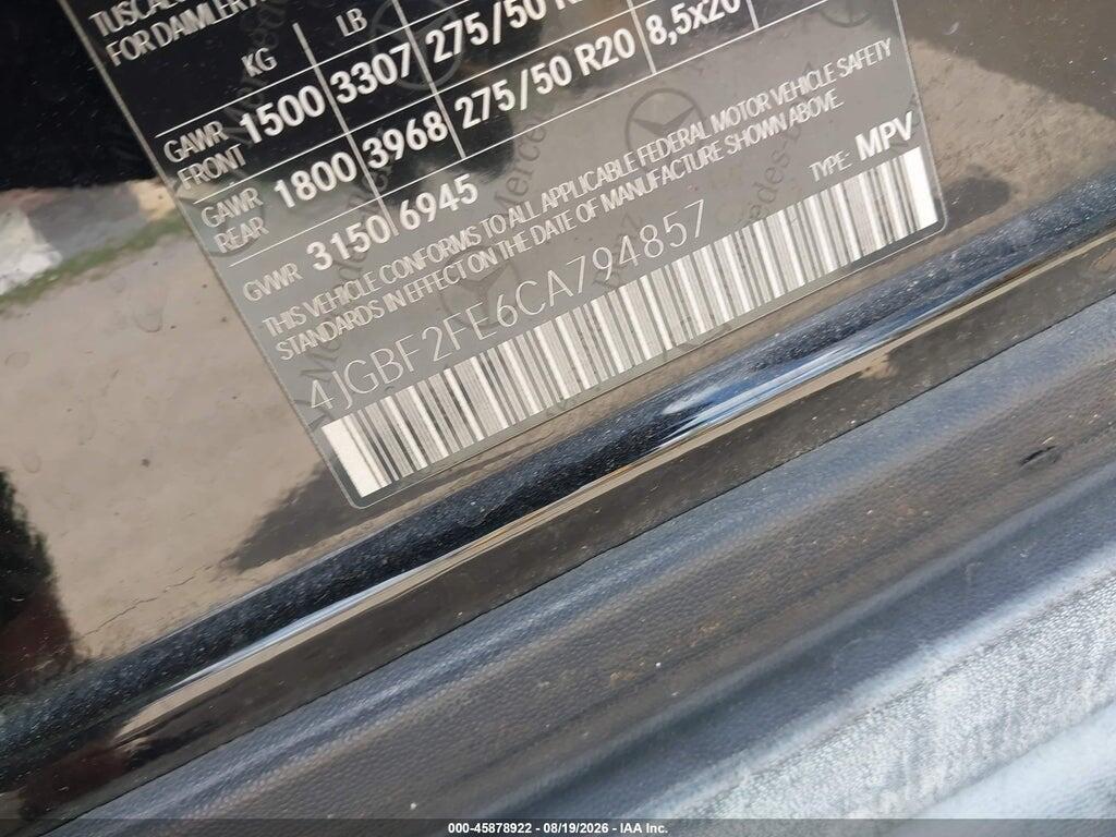 4JGBF2FE6CA794857 2012 MERCEDES-BENZ GL 350 BLUETEC photo no. 9