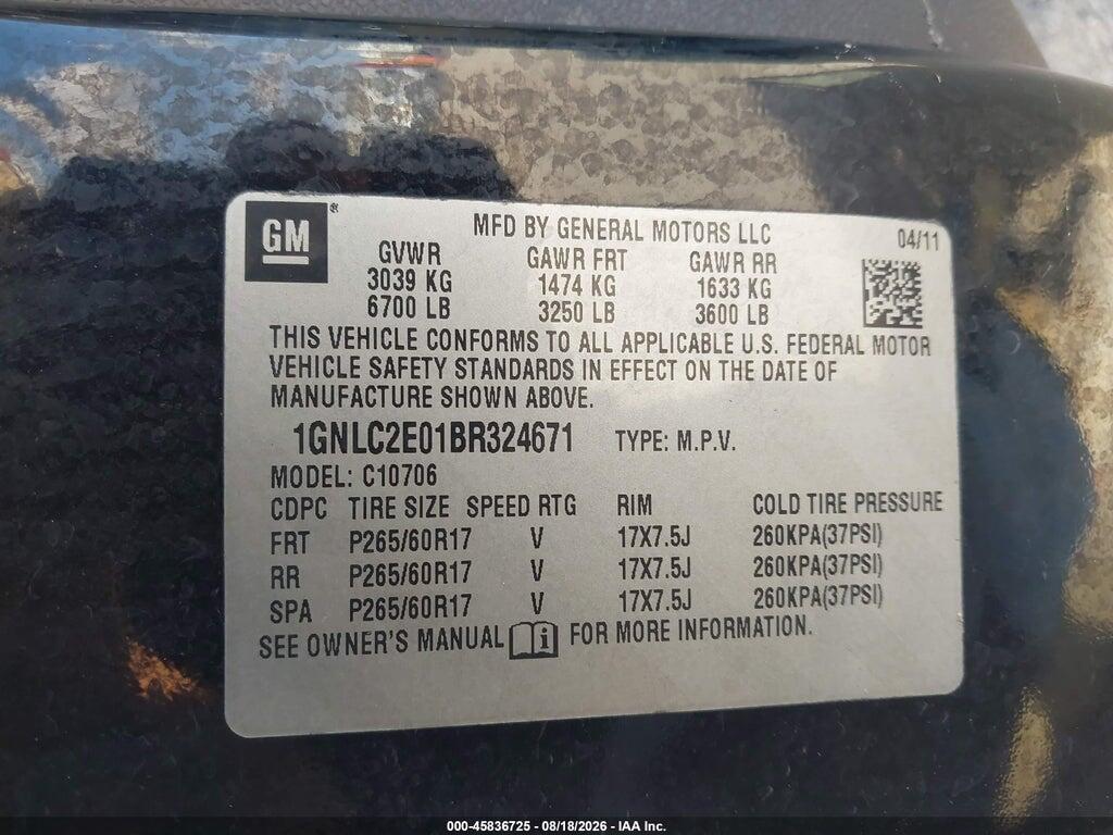 1GNLC2E01BR324671 2011 CHEVROLET TAHOE photo no. 9