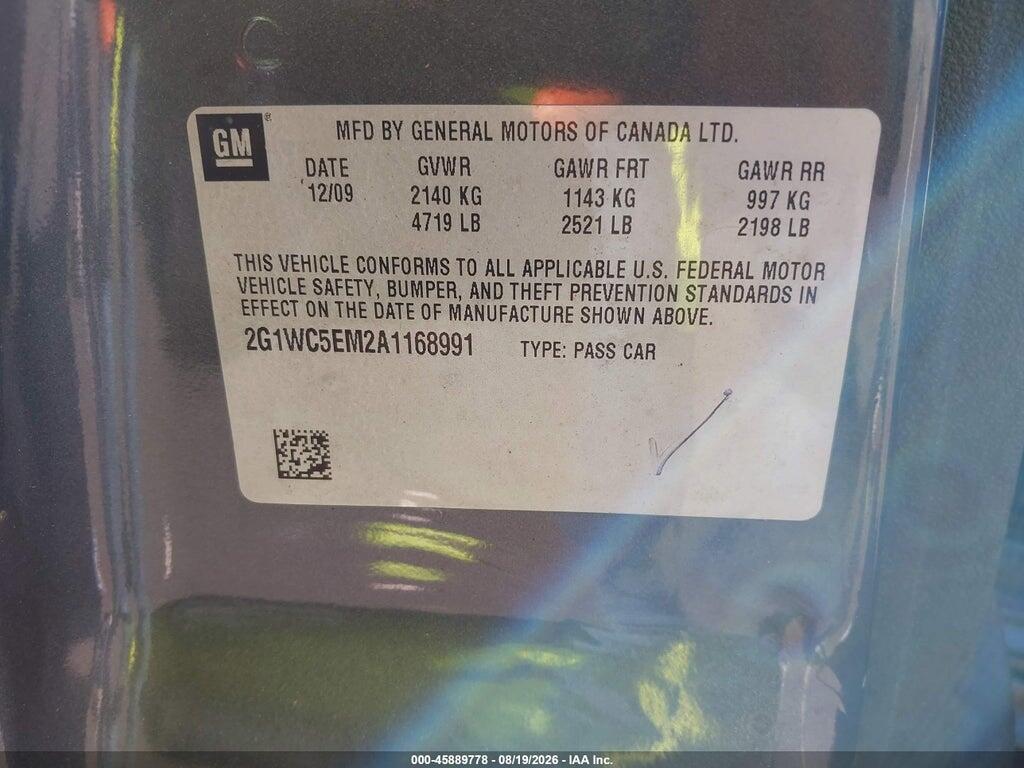 2G1WC5EM2A1168991 2010 CHEVROLET IMPALA photo no. 9