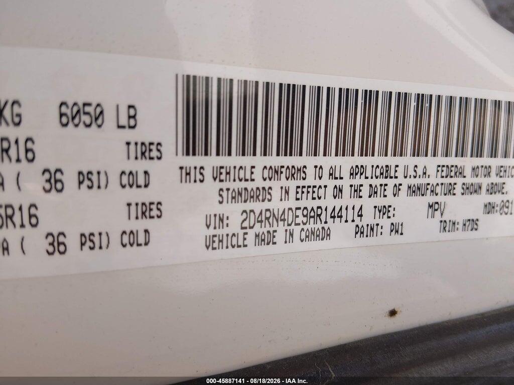 2D4RN4DE9AR144114 2010 DODGE GRAND CARAVAN photo no. 9