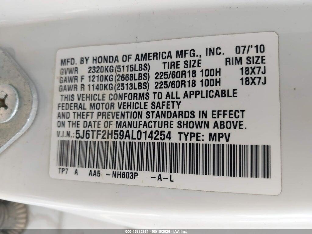 5J6TF2H59AL014254 2010 HONDA ACCORD CROSSTOUR photo no. 9