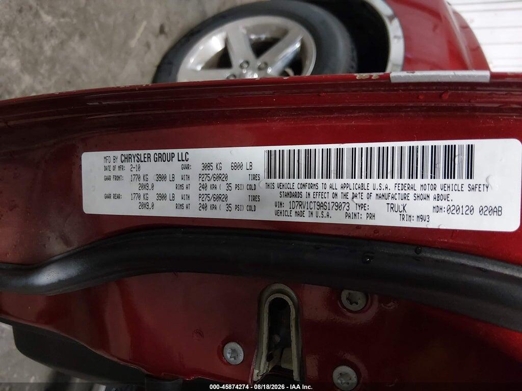 1D7RV1CT9AS179073 2010 DODGE RAM 1500 photo no. 9