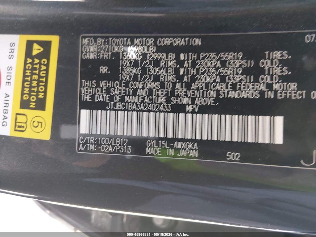 JTJBC1BA3A2402433 2010 LEXUS RX 450H photo no. 9