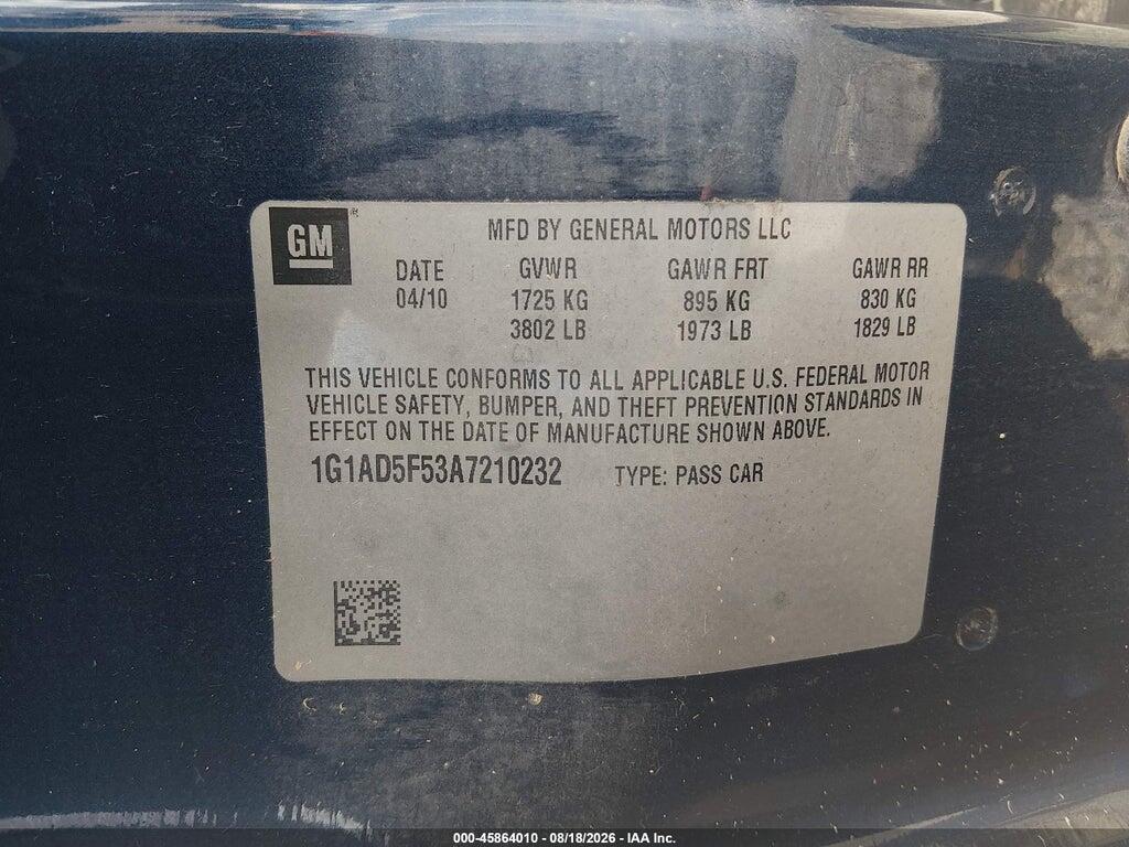 1G1AD5F53A7210232 2010 CHEVROLET COBALT photo no. 9