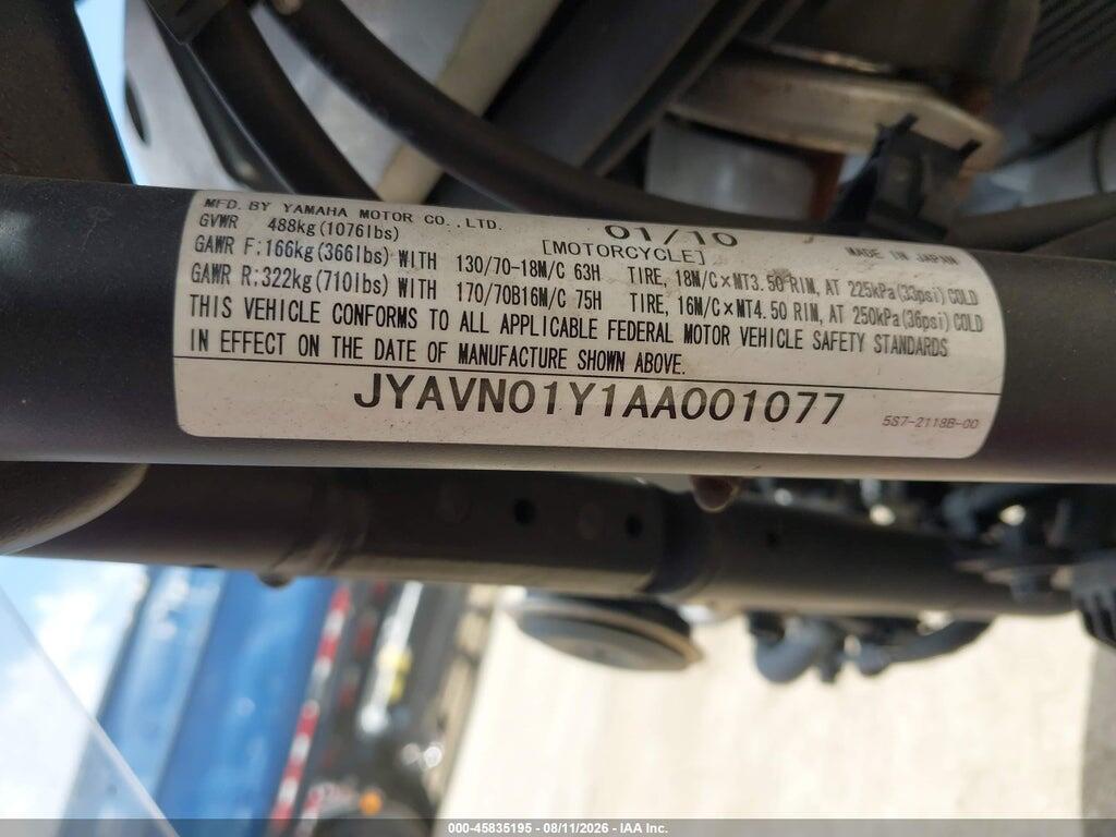 JYAVN01Y1AA001077 2010 YAMAHA XVS950 photo no. 10