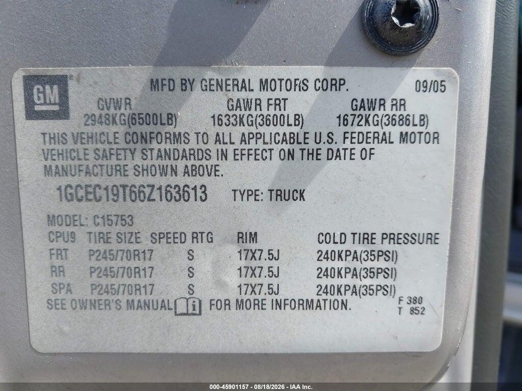 1GCEC19T66Z163613 2006 CHEVROLET SILVERADO 1500 photo no. 9