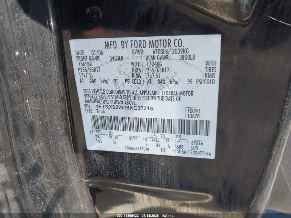 1FTRX02W06KC37315 2006 FORD F-150 photo no. 9