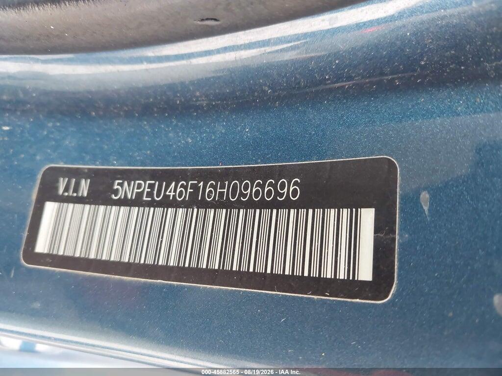 5NPEU46F16H096696 2006 HYUNDAI SONATA photo no. 9