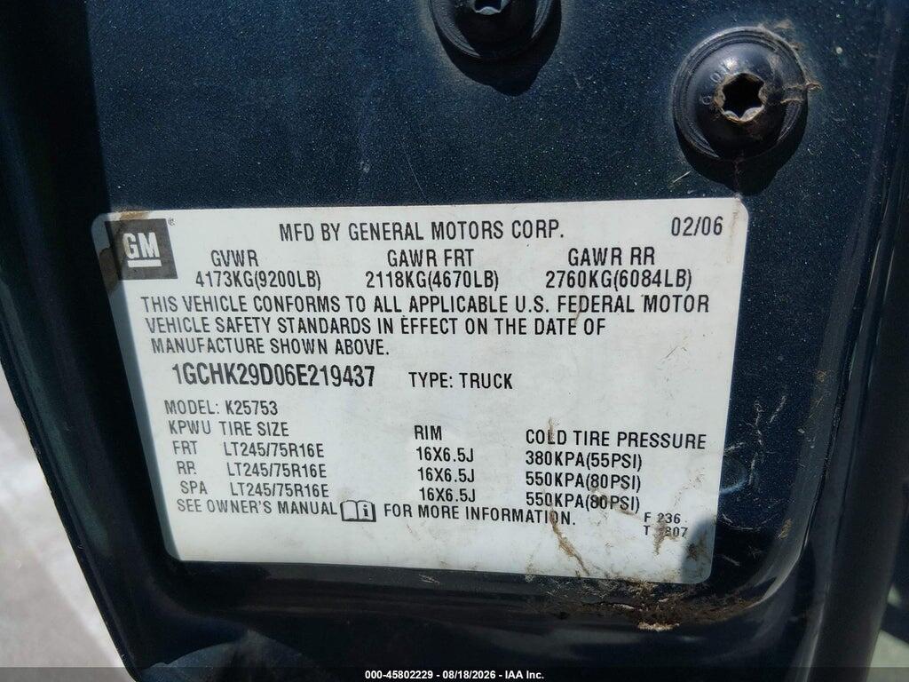 1GCHK29D06E219437 2006 CHEVROLET SILVERADO 2500HD photo no. 8