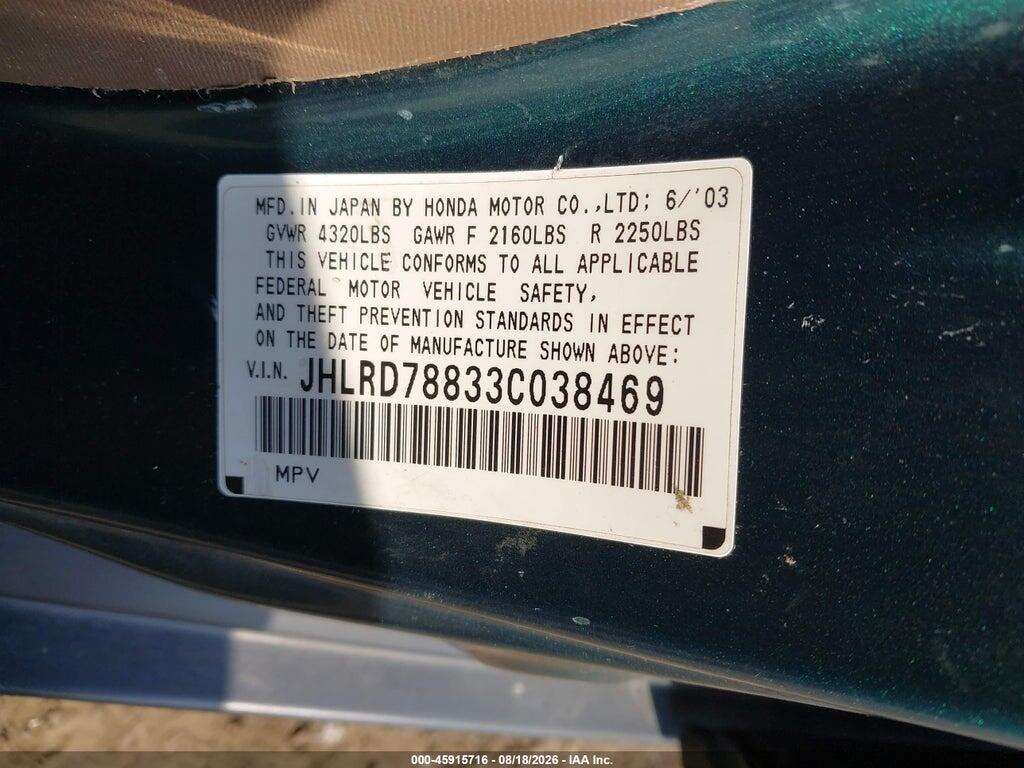 JHLRD78833C038469 2003 HONDA CR-V photo no. 9