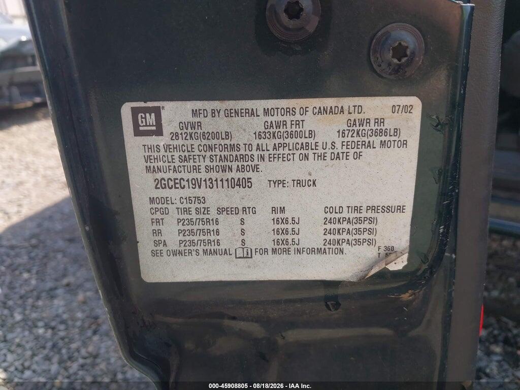 2GCEC19V131110405 2003 CHEVROLET SILVERADO 1500 photo no. 9