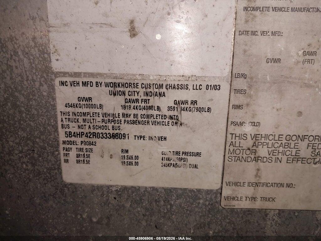 5B4HP42R033368091 2003 WORKHORSE CUSTOM CHASSIS FORWARD CONTROL CHASSIS photo no. 8