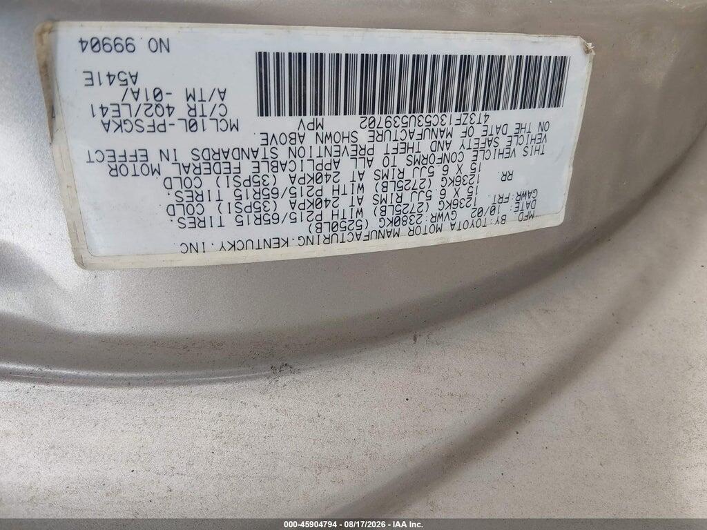 4T3ZF13C53U539702 2003 TOYOTA SIENNA photo no. 9