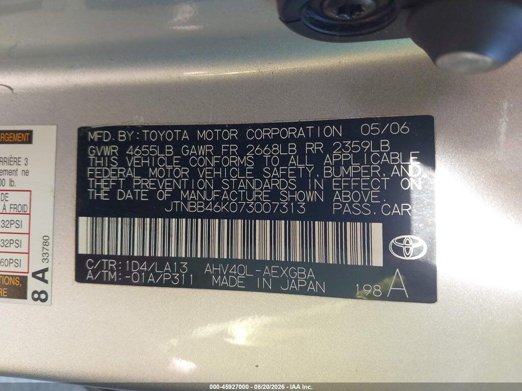 JTNBB46K073007313 2007 TOYOTA CAMRY HYBRID photo no. 9
