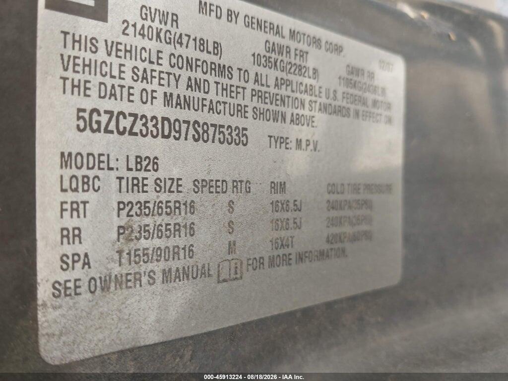 5GZCZ33D97S875335 2007 SATURN VUE photo no. 9