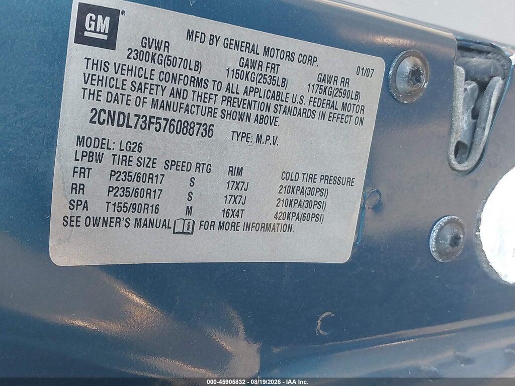 2CNDL73F576088736 2007 CHEVROLET EQUINOX photo no. 9