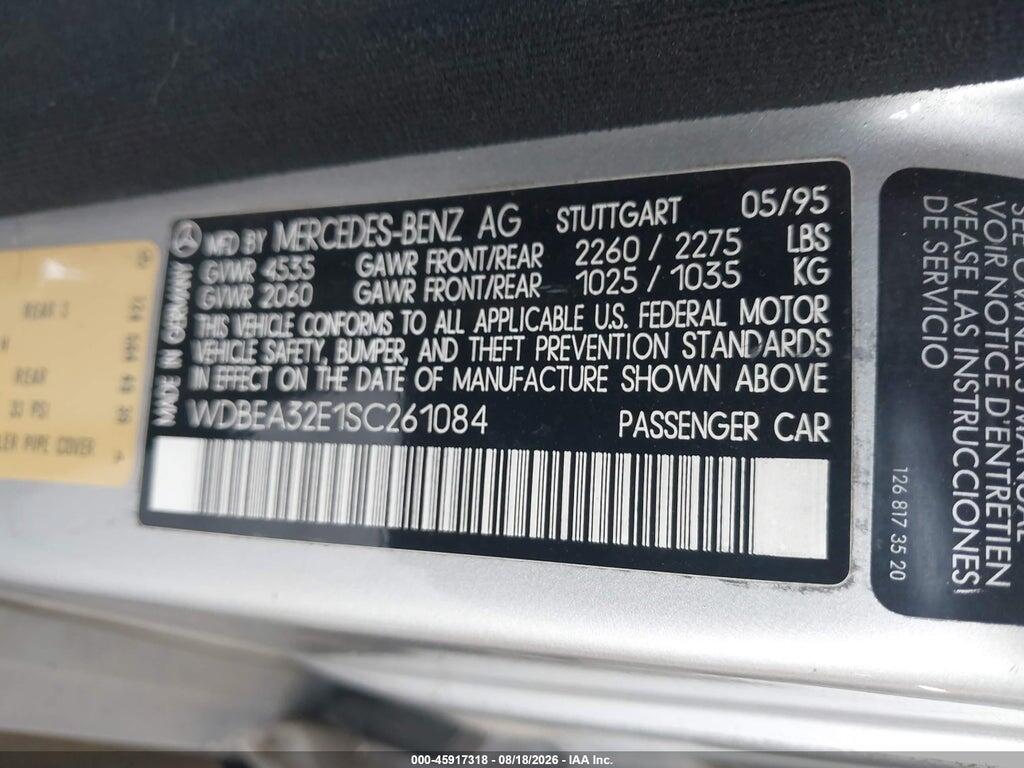 WDBEA32E1SC261084 1995 MERCEDES-BENZ E photo no. 9