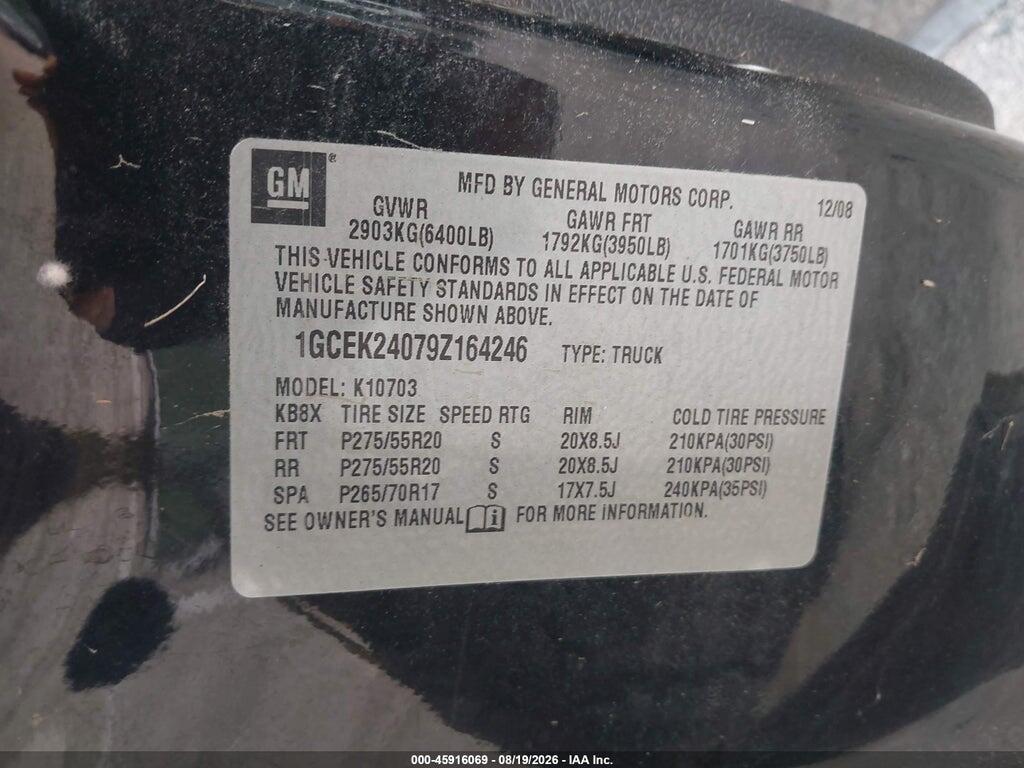 1GCEK24079Z164246 2009 CHEVROLET SILVERADO 1500 photo no. 9
