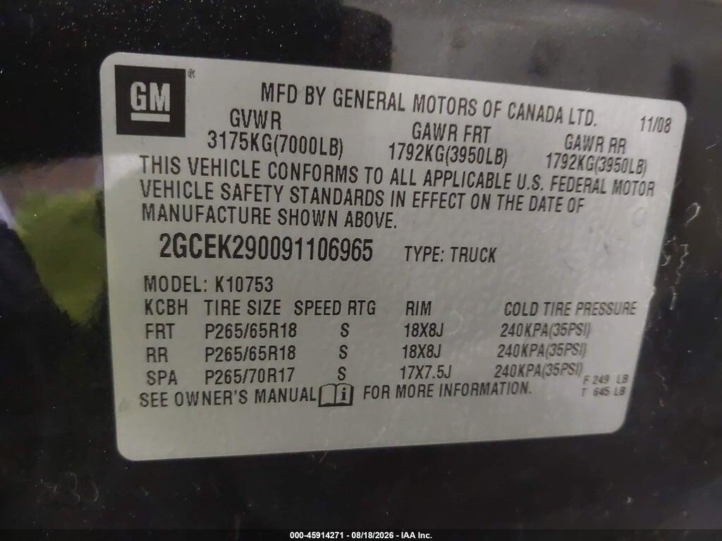 2GCEK290091106965 2009 CHEVROLET SILVERADO 1500 photo no. 9