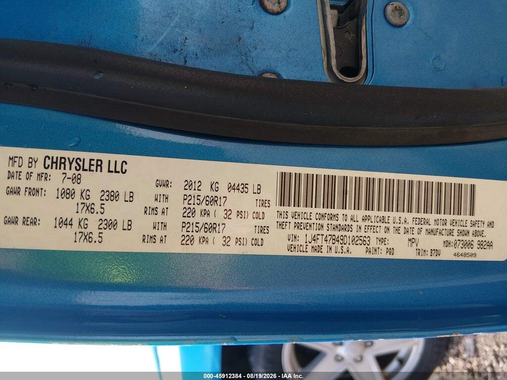1J4FT47B49D102563 2009 JEEP COMPASS photo no. 9