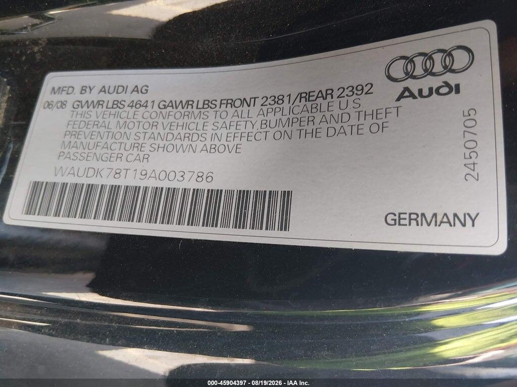 WAUDK78T19A003786 2009 AUDI A5 photo no. 9