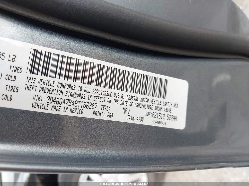 3D4GG47B49T166307 2009 DODGE JOURNEY photo no. 9
