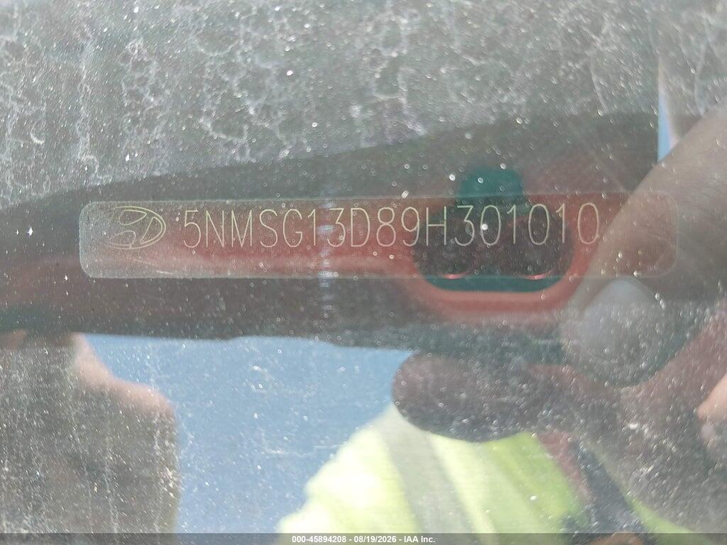 5NMSG13D89H301010 2009 HYUNDAI SANTA FE photo no. 9