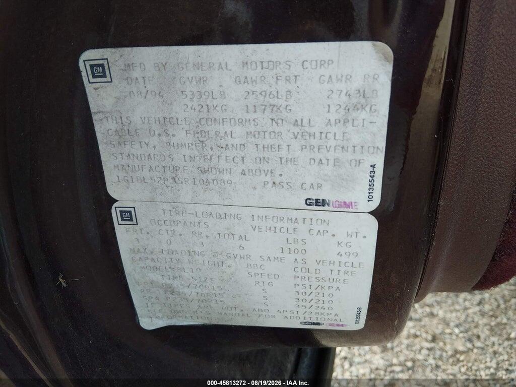 1G1BL52P3SR104089 1995 CHEVROLET CAPRICE / IMPALA photo no. 9