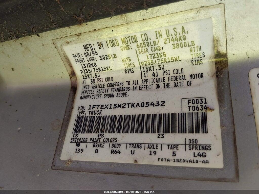 1FTEX15N2TKA05432 1996 FORD F150 photo no. 9