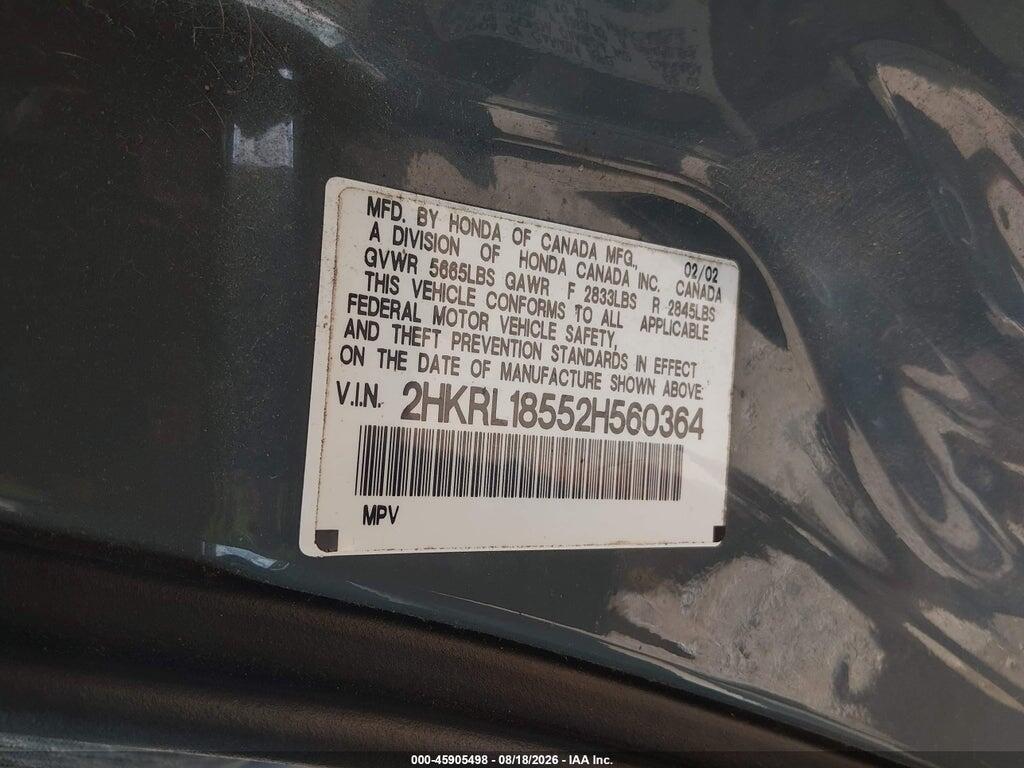 2HKRL18552H560364 2002 HONDA ODYSSEY photo no. 9
