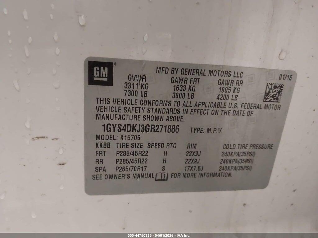 1GYS4DKJ3GR271886 2016 CADILLAC ESCALADE photo no. 9