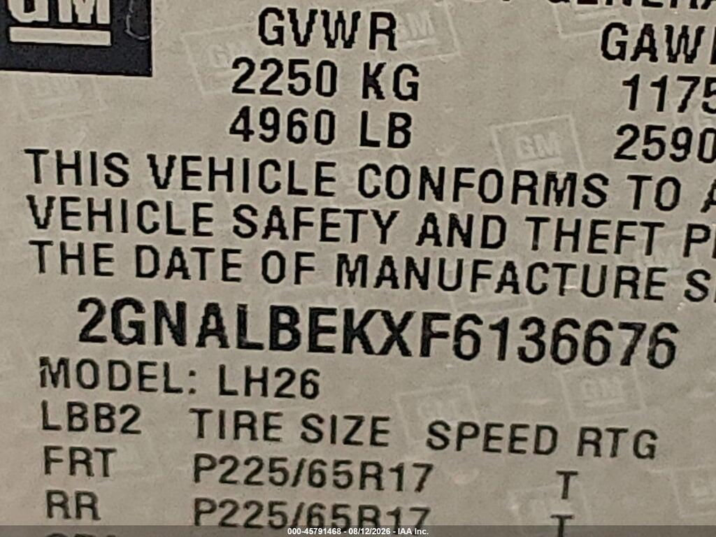 2GNALBEKXF6136676 2015 CHEVROLET EQUINOX photo no. 9