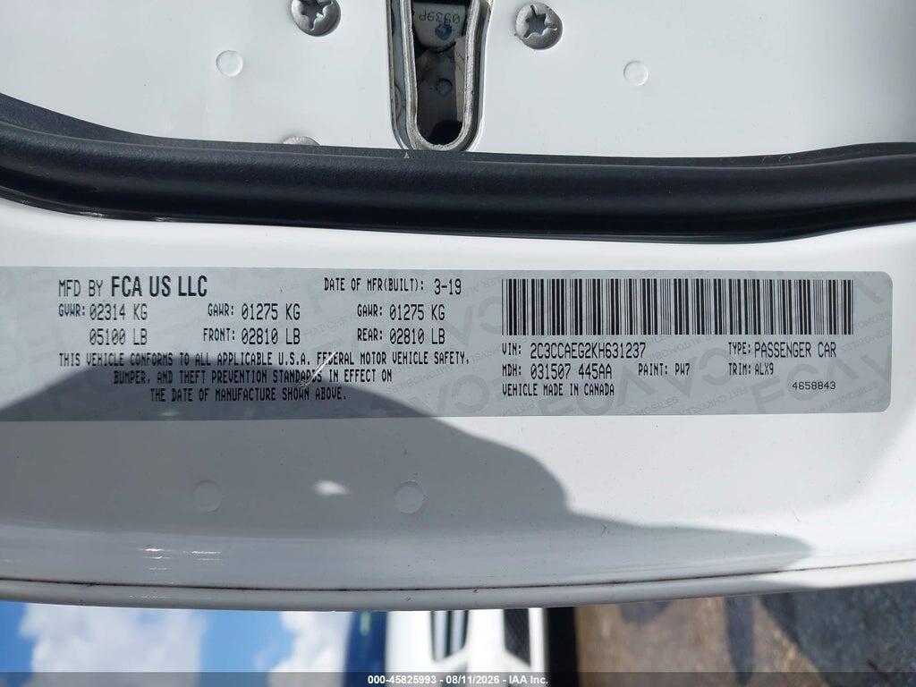 2C3CCAEG2KH631237 2019 CHRYSLER 300 photo no. 9