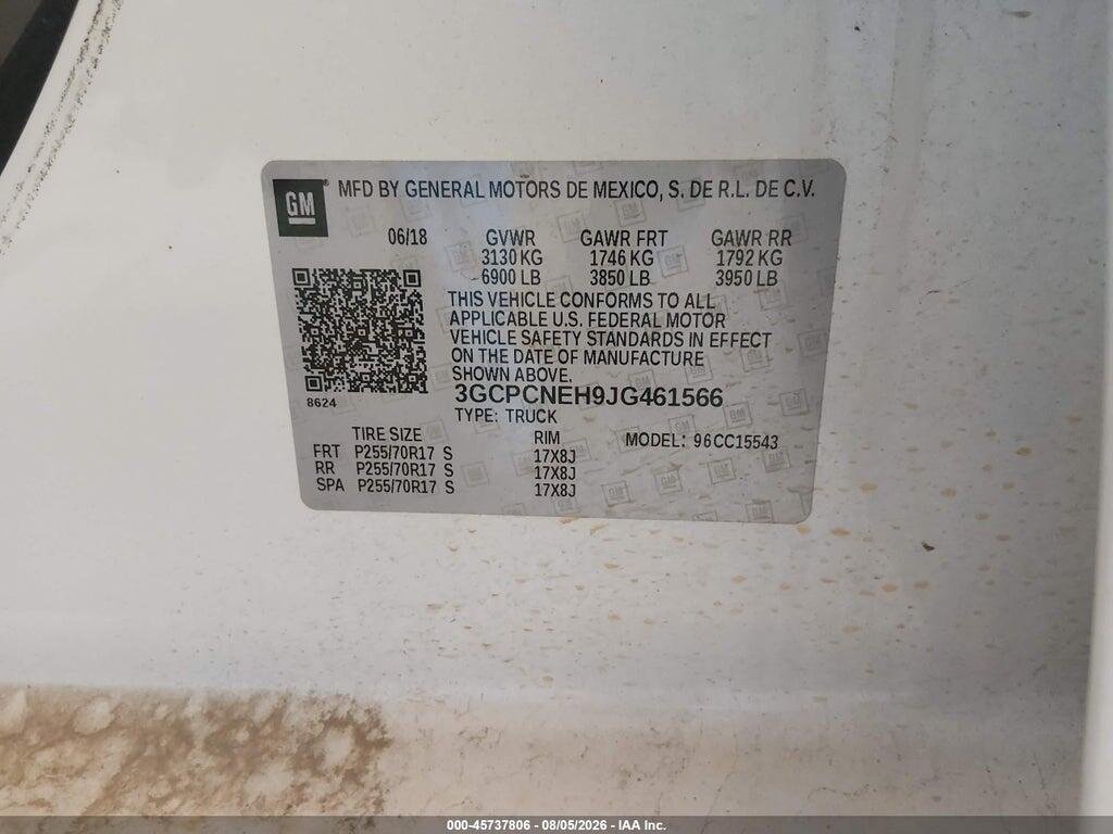 3GCPCNEH9JG461566 2018 CHEVROLET SILVERADO 1500 photo no. 9