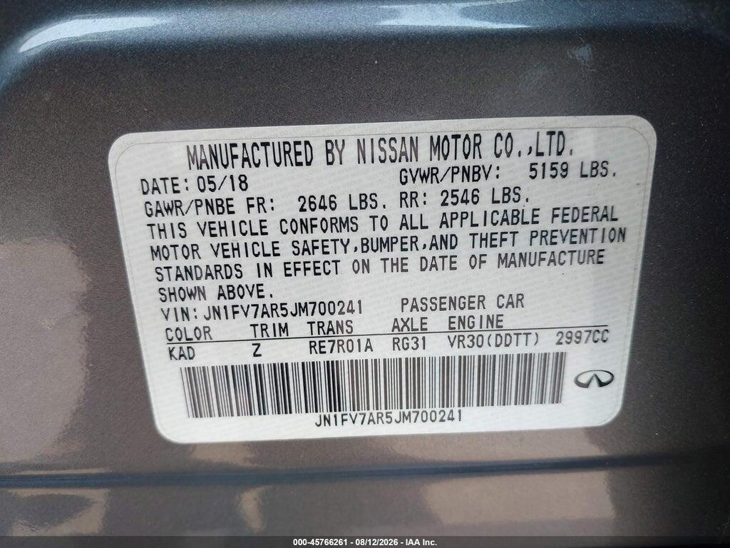 JN1FV7AR5JM700241 2018 INFINITI Q50 photo no. 9