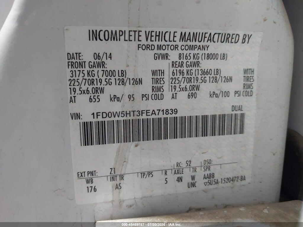 1FD0W5HT3FEA71839 2015 FORD F-550 CHASSIS photo no. 9