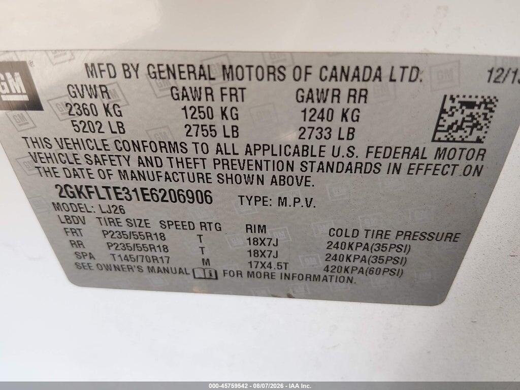 2GKFLTE31E6206906 2014 GMC TERRAIN photo no. 9