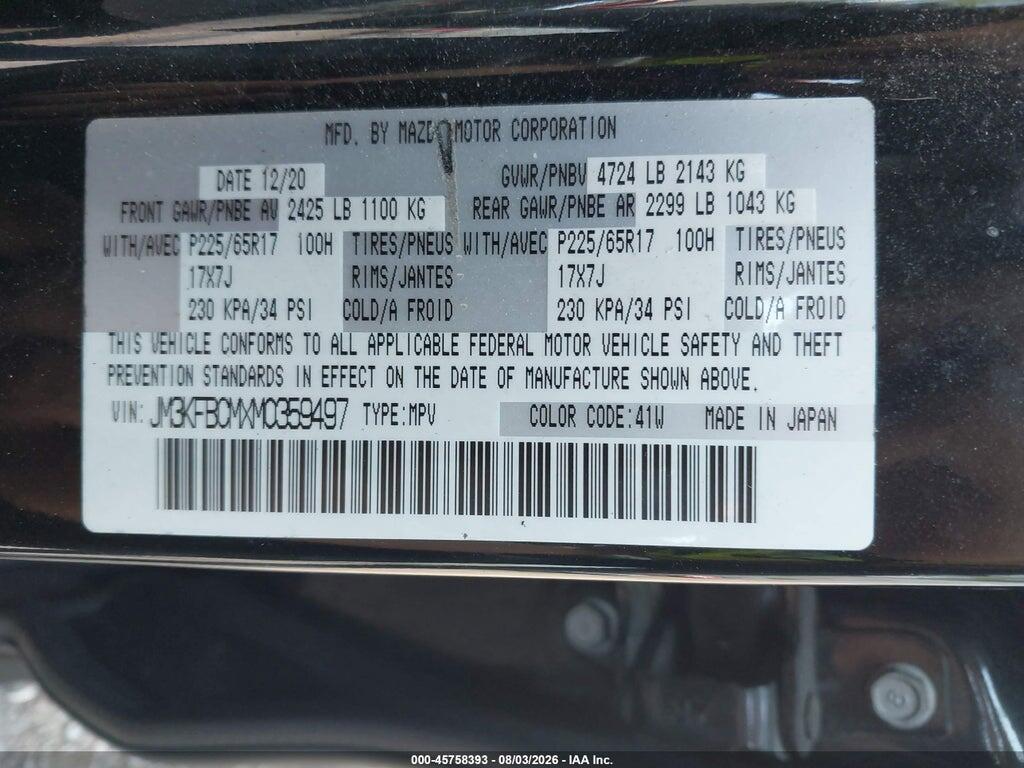 JM3KFBCMXM0359497 2021 MAZDA CX-5 photo no. 9