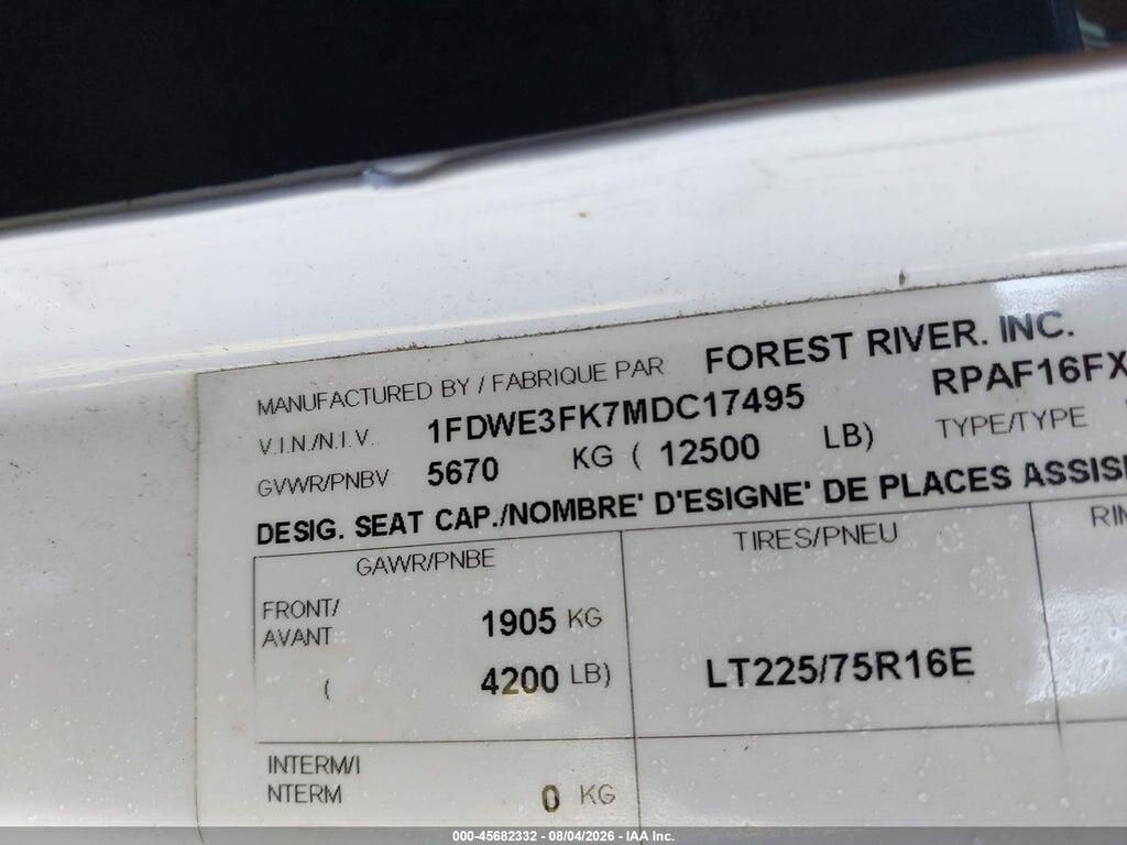 1FDWE3FK7MDC17495 2021 FORD E-350 CUTAWAY photo no. 8