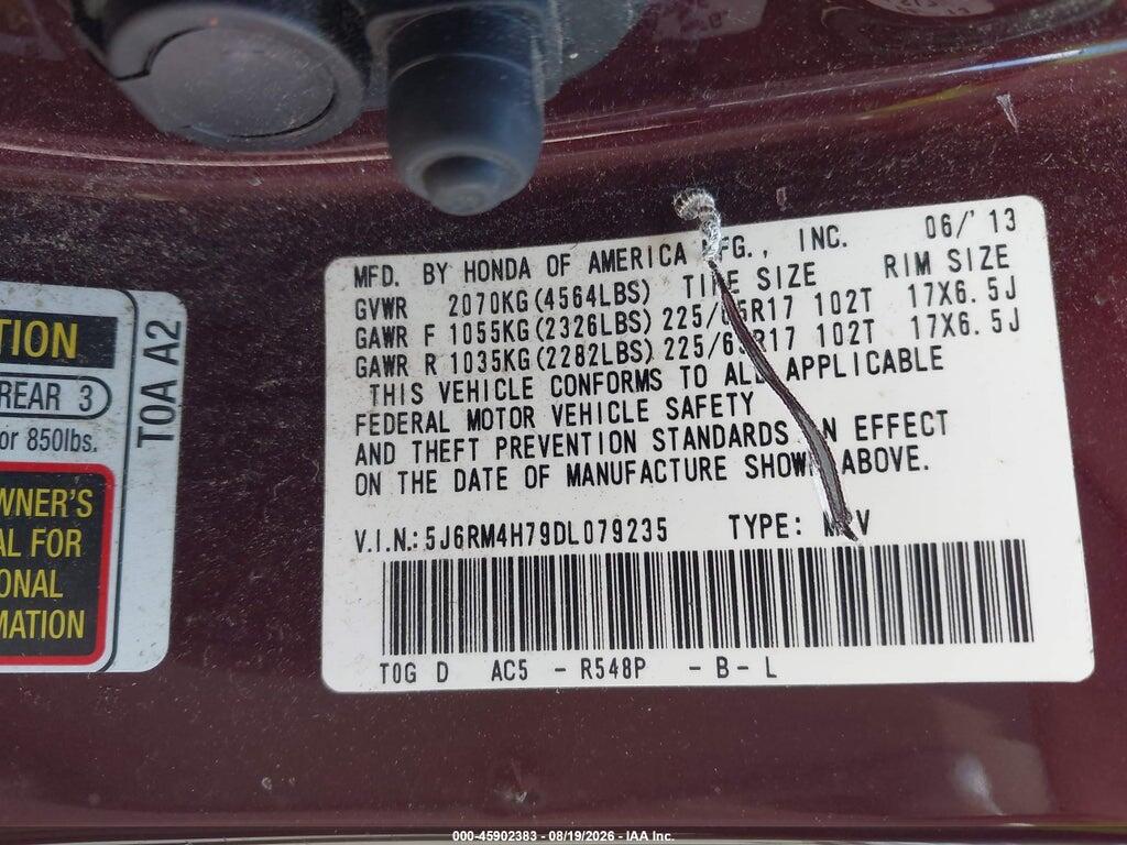 5J6RM4H79DL079235 2013 HONDA CR-V photo no. 9