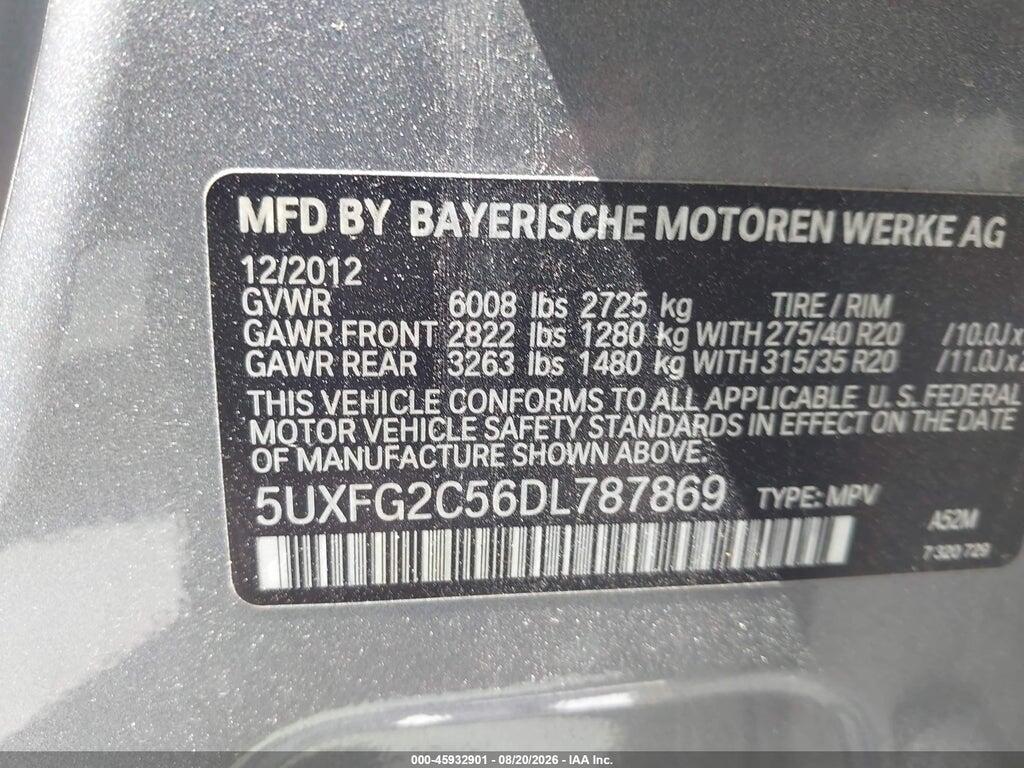 5UXFG2C56DL787869 2013 BMW X6 photo no. 9