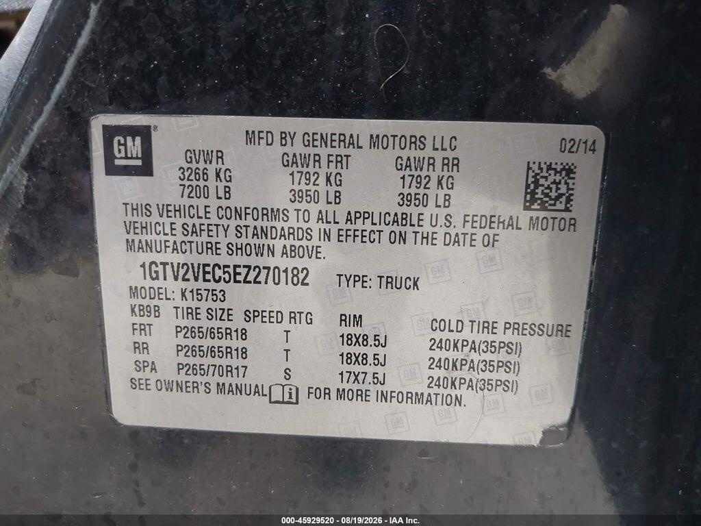1GTV2VEC5EZ270182 2014 GMC SIERRA 1500 photo no. 9
