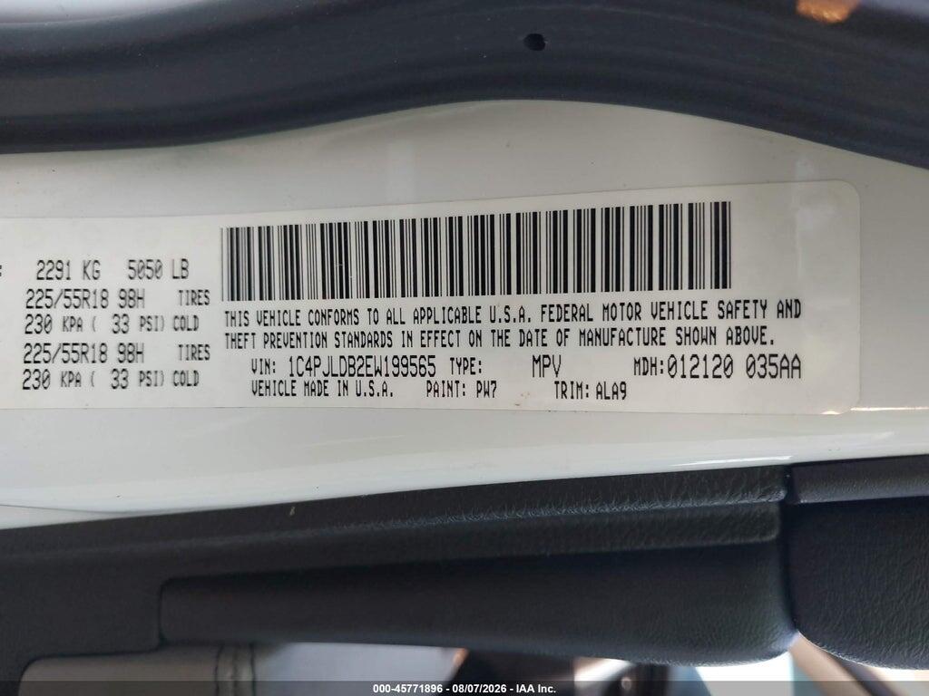 1C4PJLDB2EW199565 2014 JEEP CHEROKEE photo no. 9