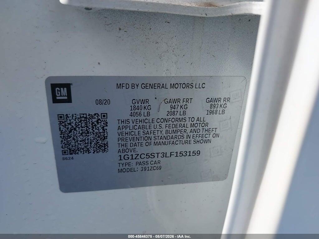 1G1ZC5ST3LF153159 2020 CHEVROLET MALIBU photo no. 9