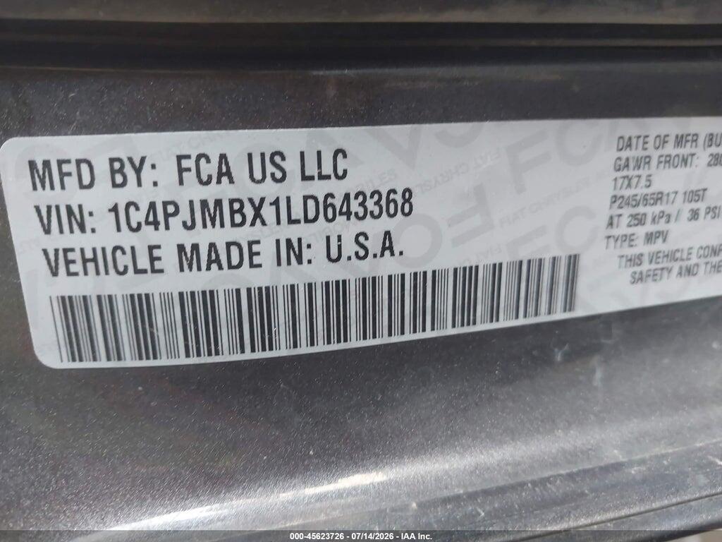 1C4PJMBX1LD643368 2020 JEEP CHEROKEE photo no. 9