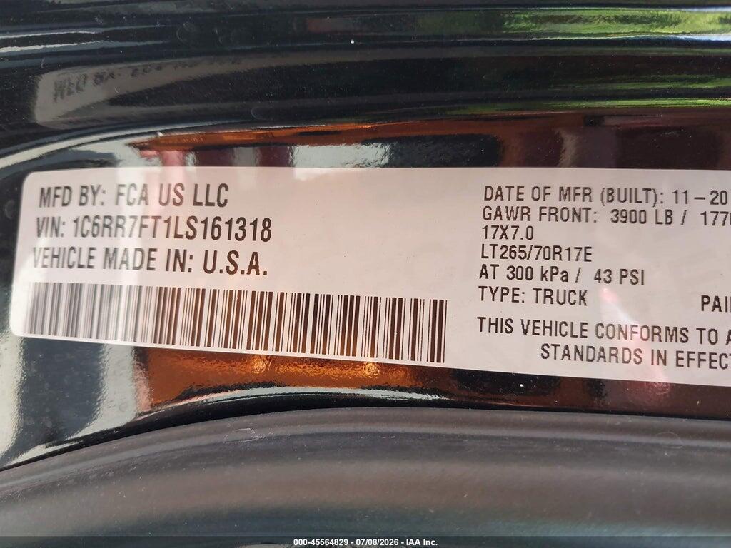 1C6RR7FT1LS161318 2020 RAM 1500 CLASSIC photo no. 9