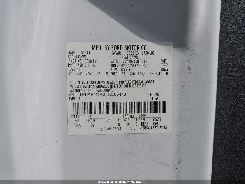 1FTMF1CM2EKE66478 2014 FORD F-150 photo no. 9
