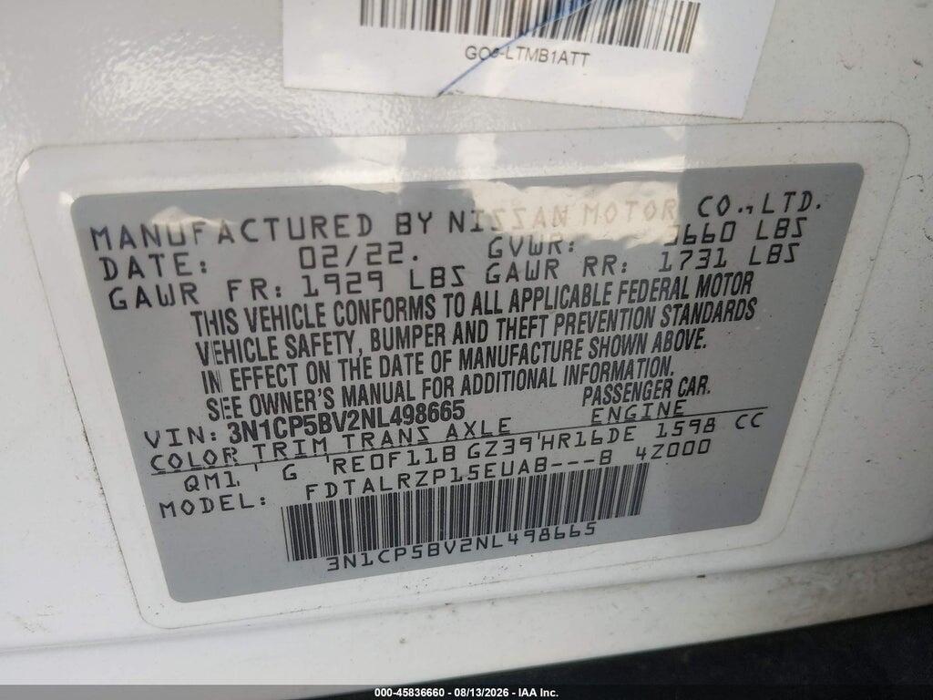 3N1CP5BV2NL498665 2022 NISSAN KICKS photo no. 9