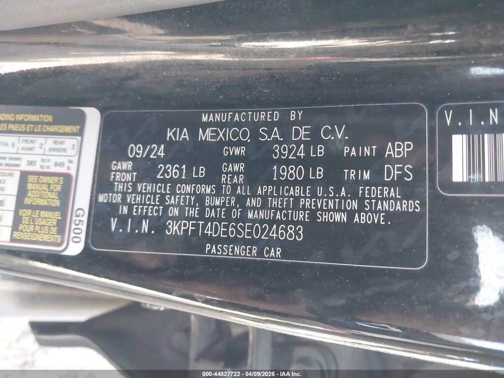 3KPFT4DE6SE024683 2025 KIA K4 photo no. 9